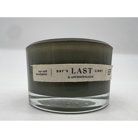 Anthropologie Last Day Light Glass Candle Sea Salt Eucalyptus New In Box - Picture 2 of 6